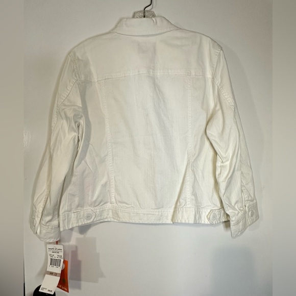 HEARTS OF PALM Womens White Button Up Floral Mimosa Time Jacket Cropped Size 12 - Picture 3 of 10